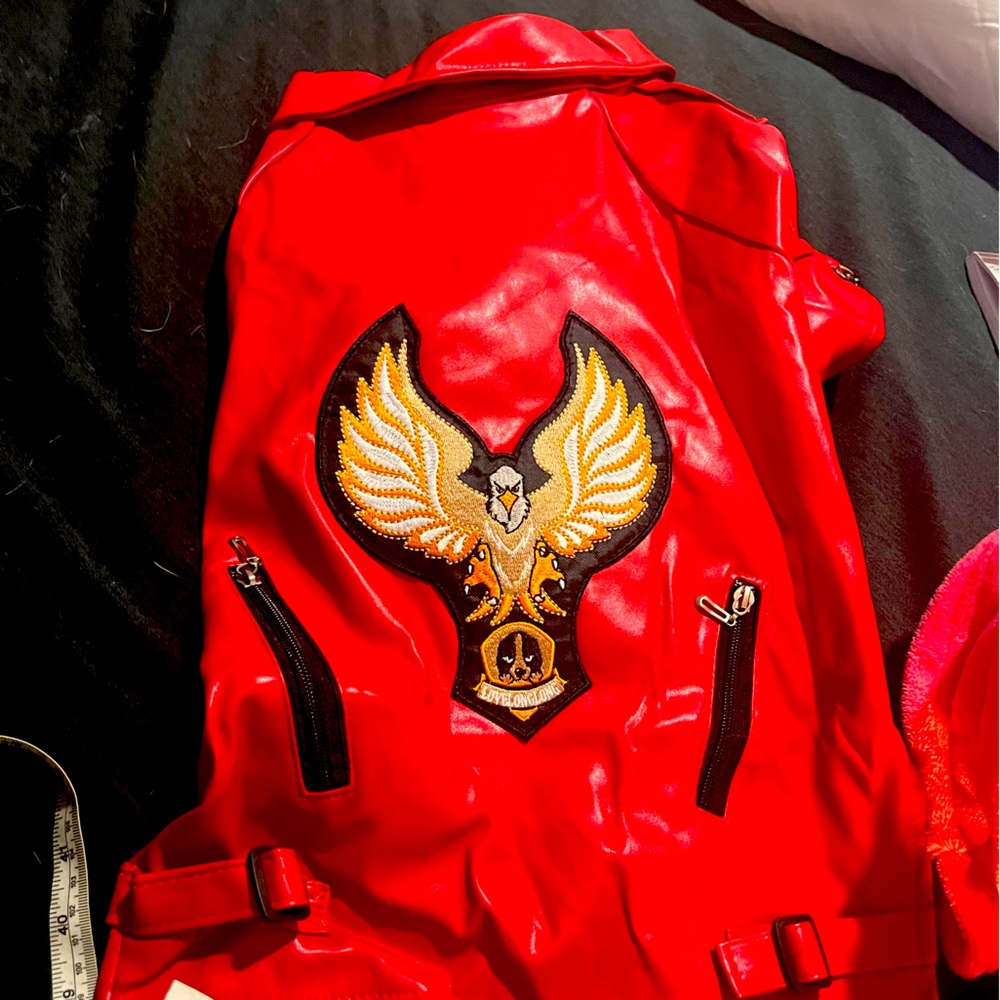 Dogs leather motorcycle jacket